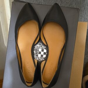 J. Crew Black Pointed Toe Leather Flats